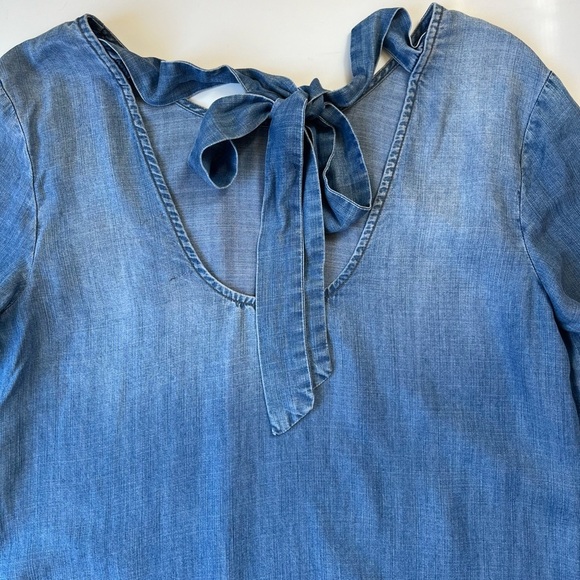 NWT Anthropologie Cloth & Stone Chambray Shift Dress Blue Size S - Picture 7 of 13